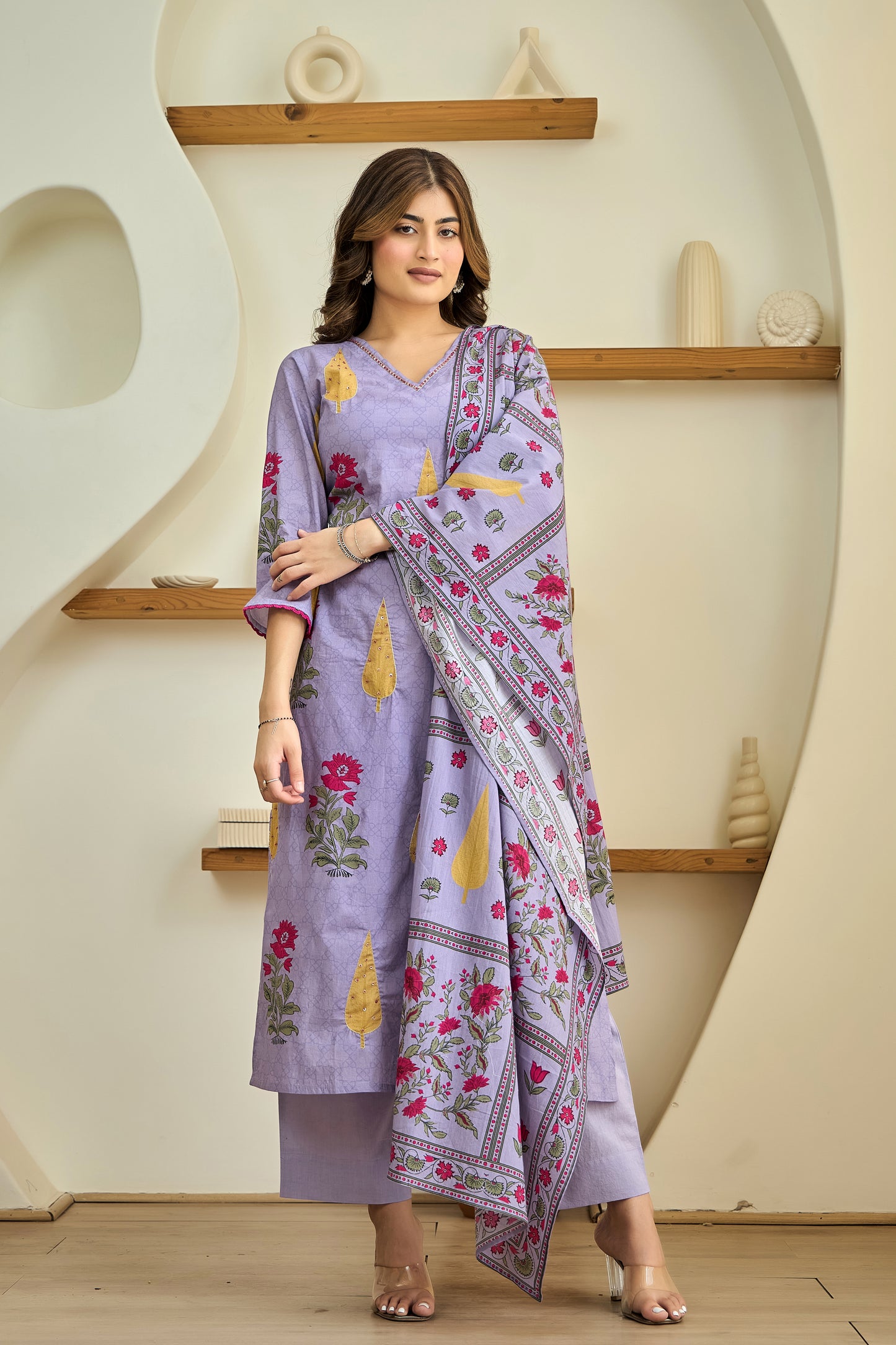 Plum Glow Cotton Suit Set