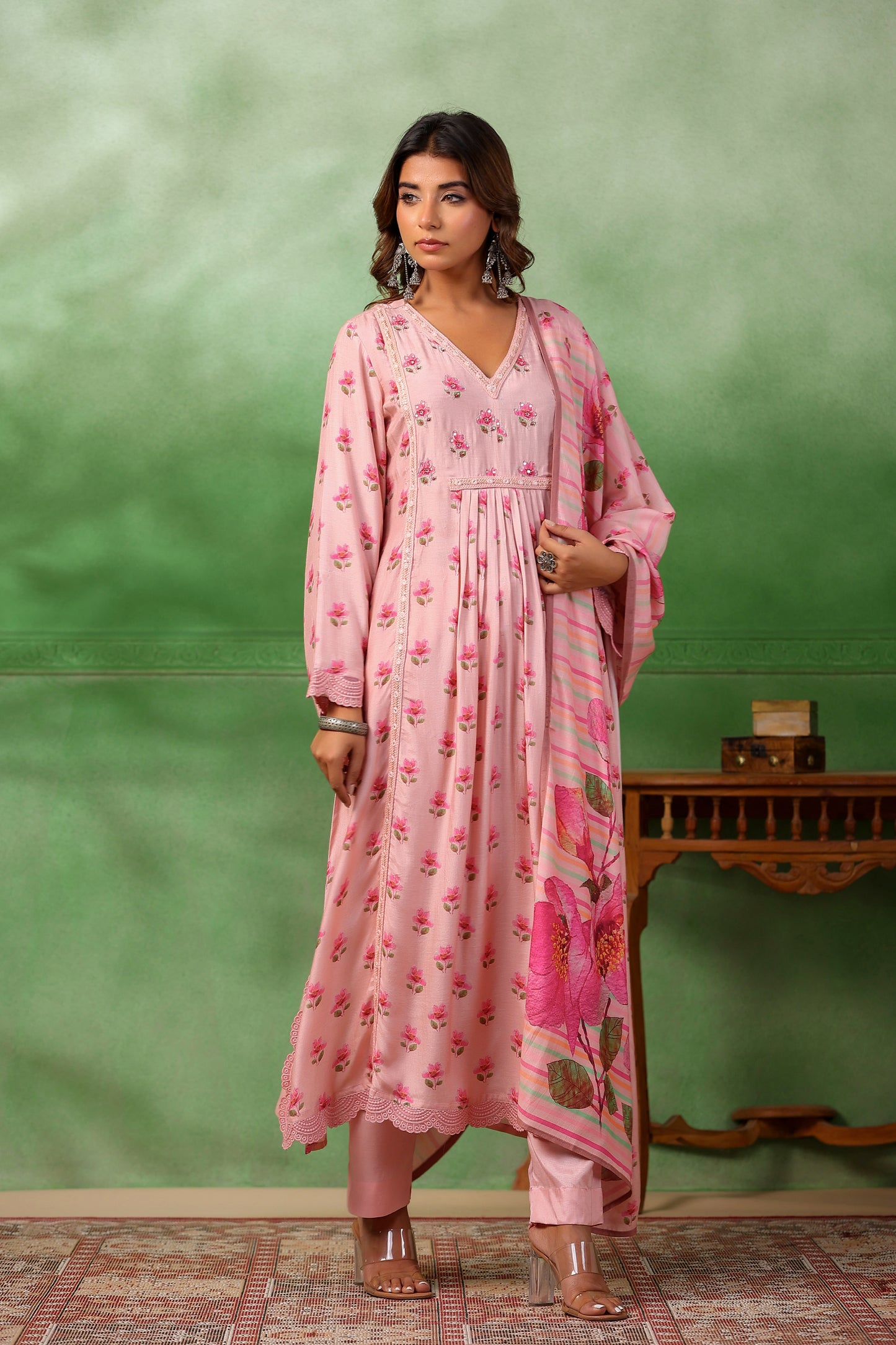 Rose Pink Anarkali Set