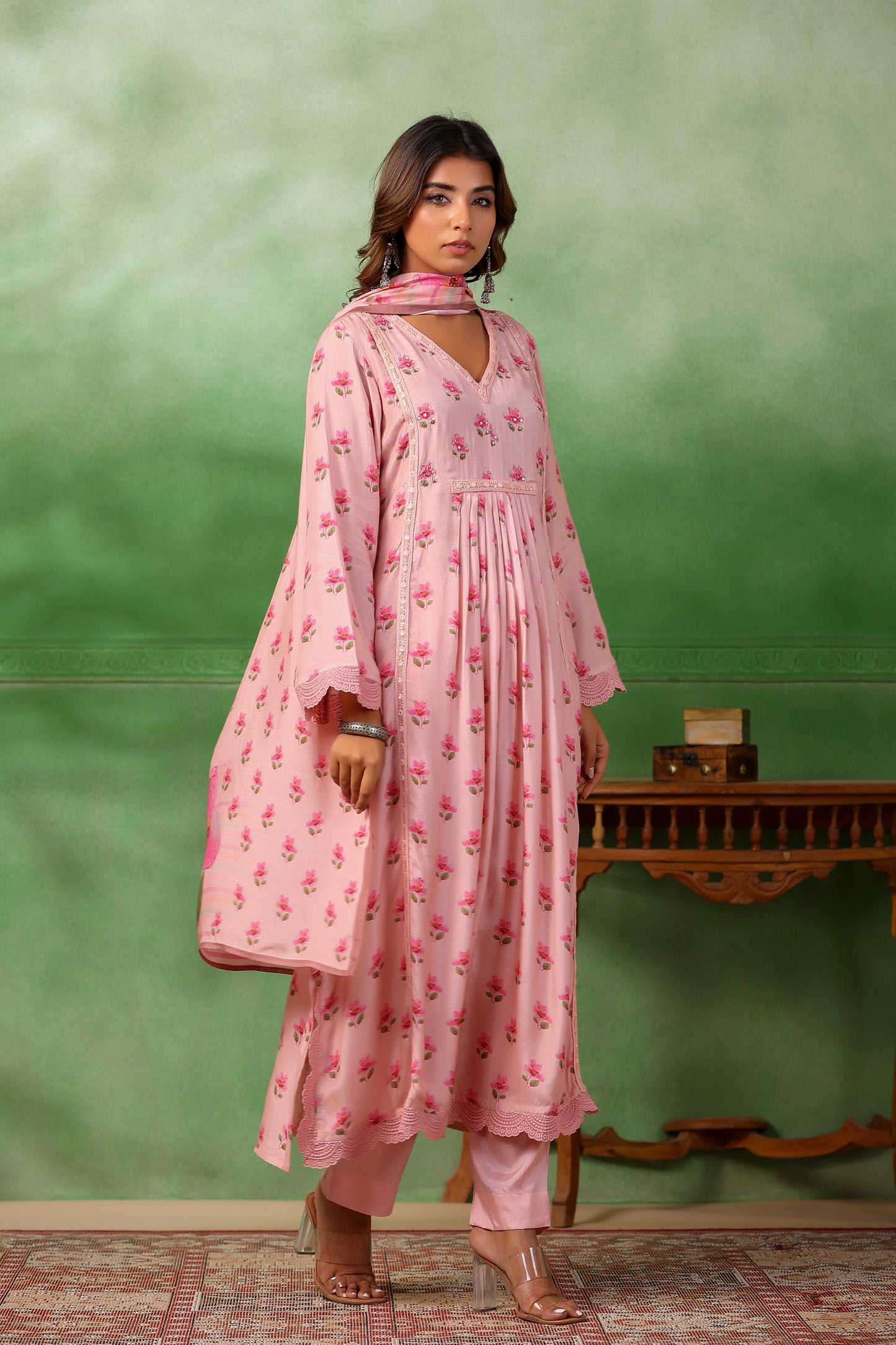 Rose Pink Anarkali Set