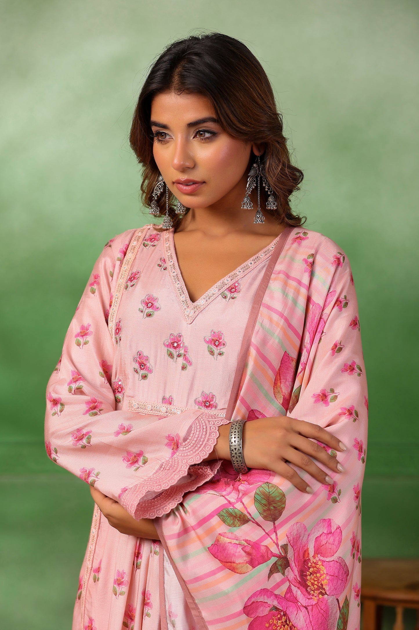 Rose Pink Anarkali Set