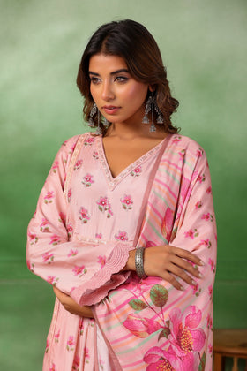 Rose Pink Anarkali Set