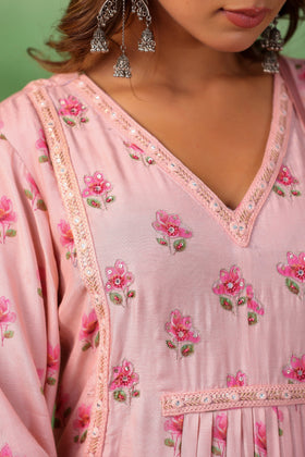 Rose Pink Anarkali Set