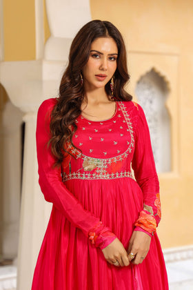 Pink Petal Anarkali suit set
