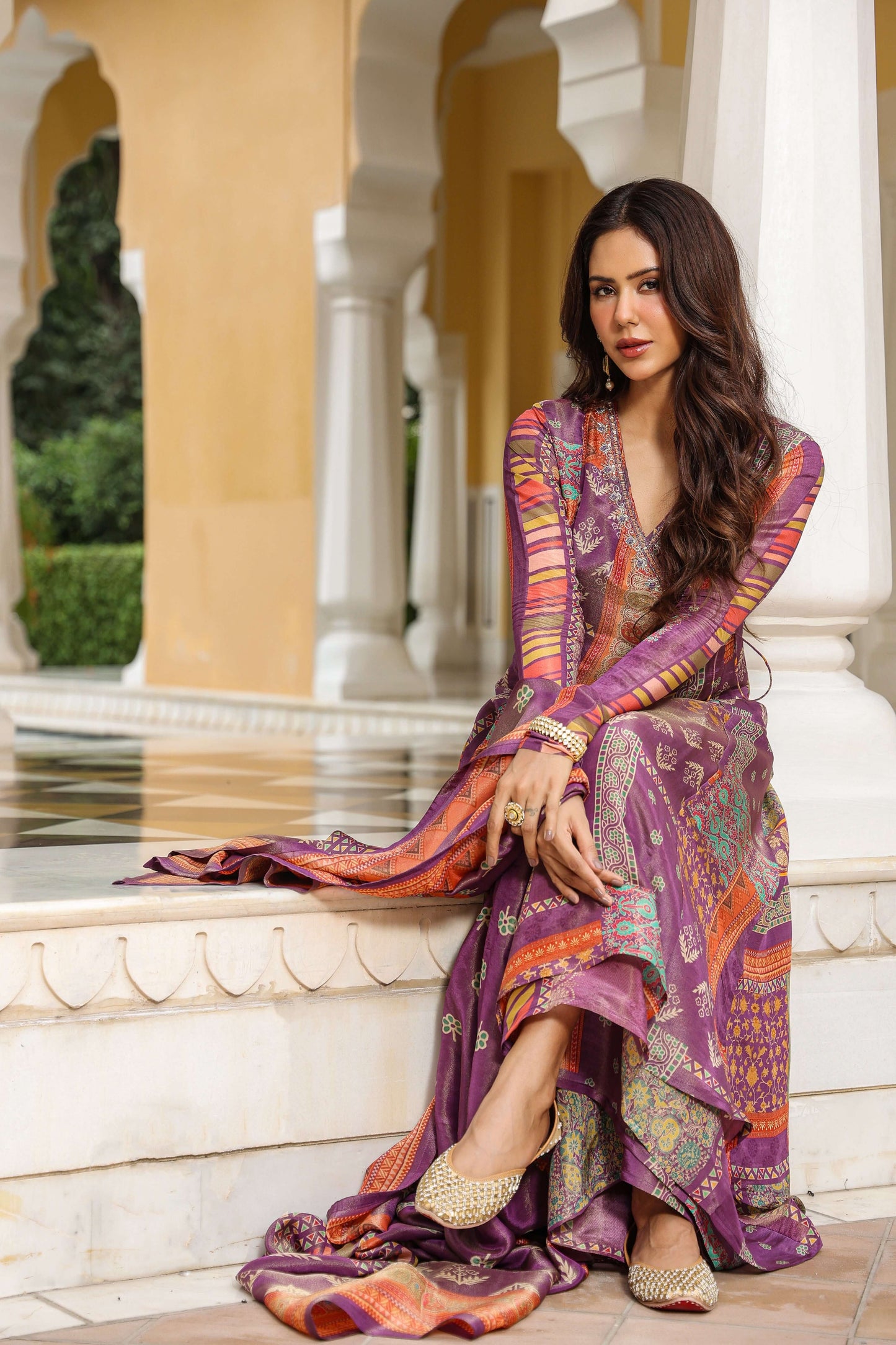 Purple Luxe Printed Anarkali set