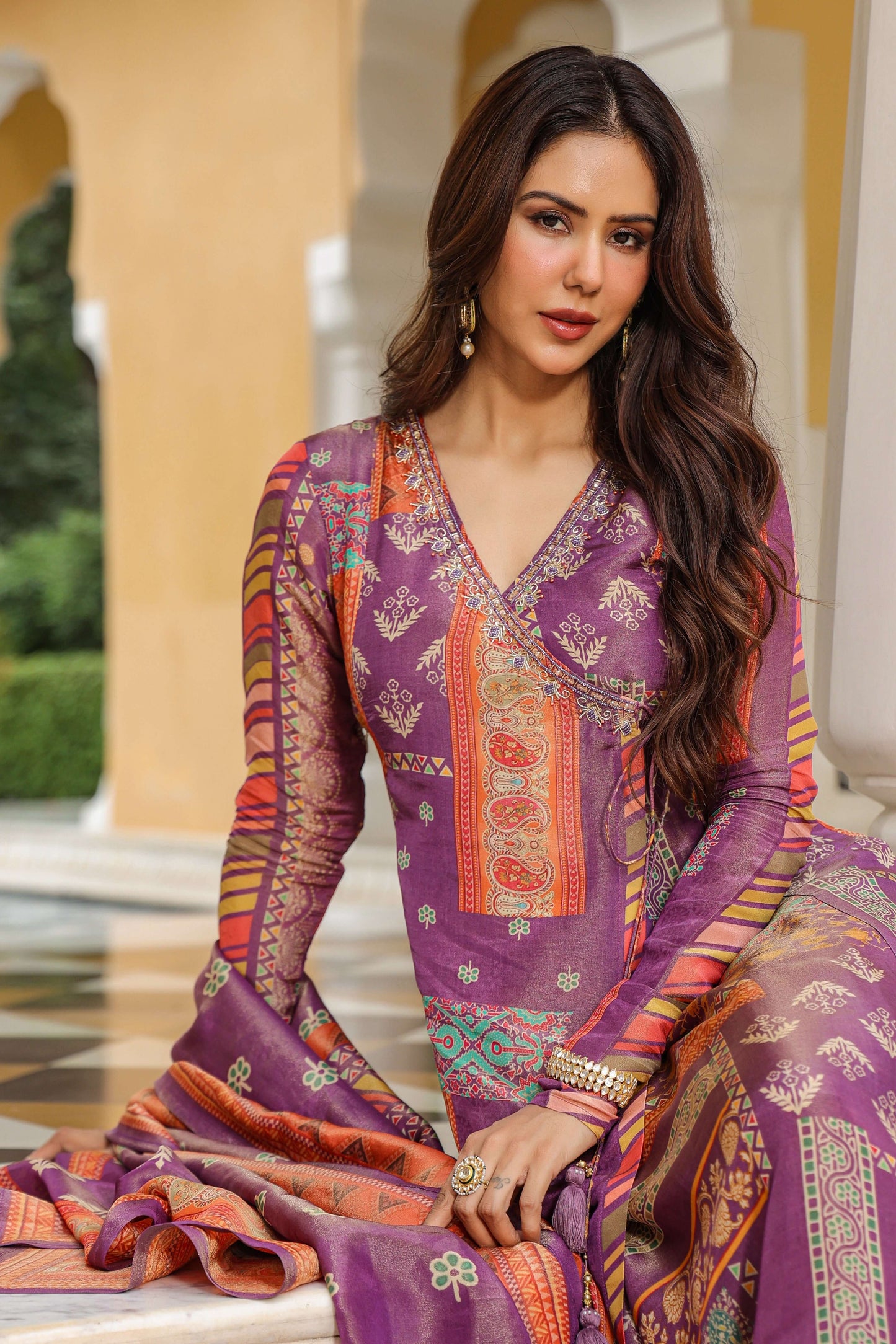Purple Luxe Printed Anarkali set