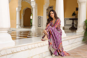 Purple Luxe Printed Anarkali set