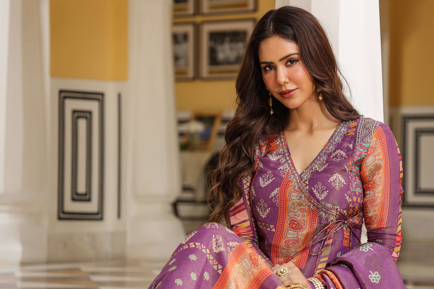 Purple Luxe Printed Anarkali set