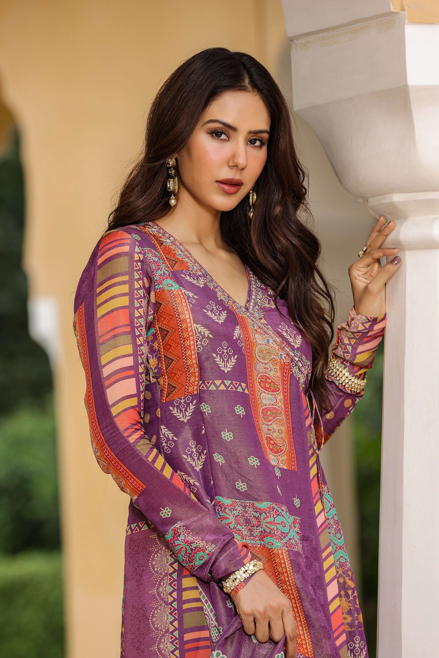 Purple Luxe Printed Anarkali set