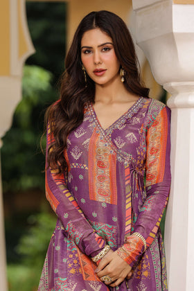 Purple Luxe Printed Anarkali set
