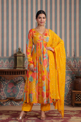 Sunflower printed suit set