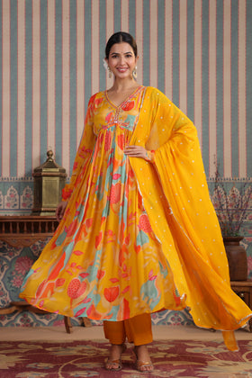 Sunflower printed suit set