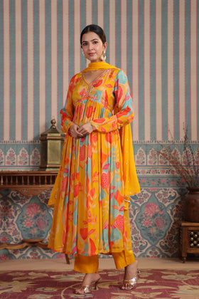 Sunflower printed suit set