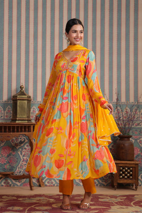 Sunflower printed suit set