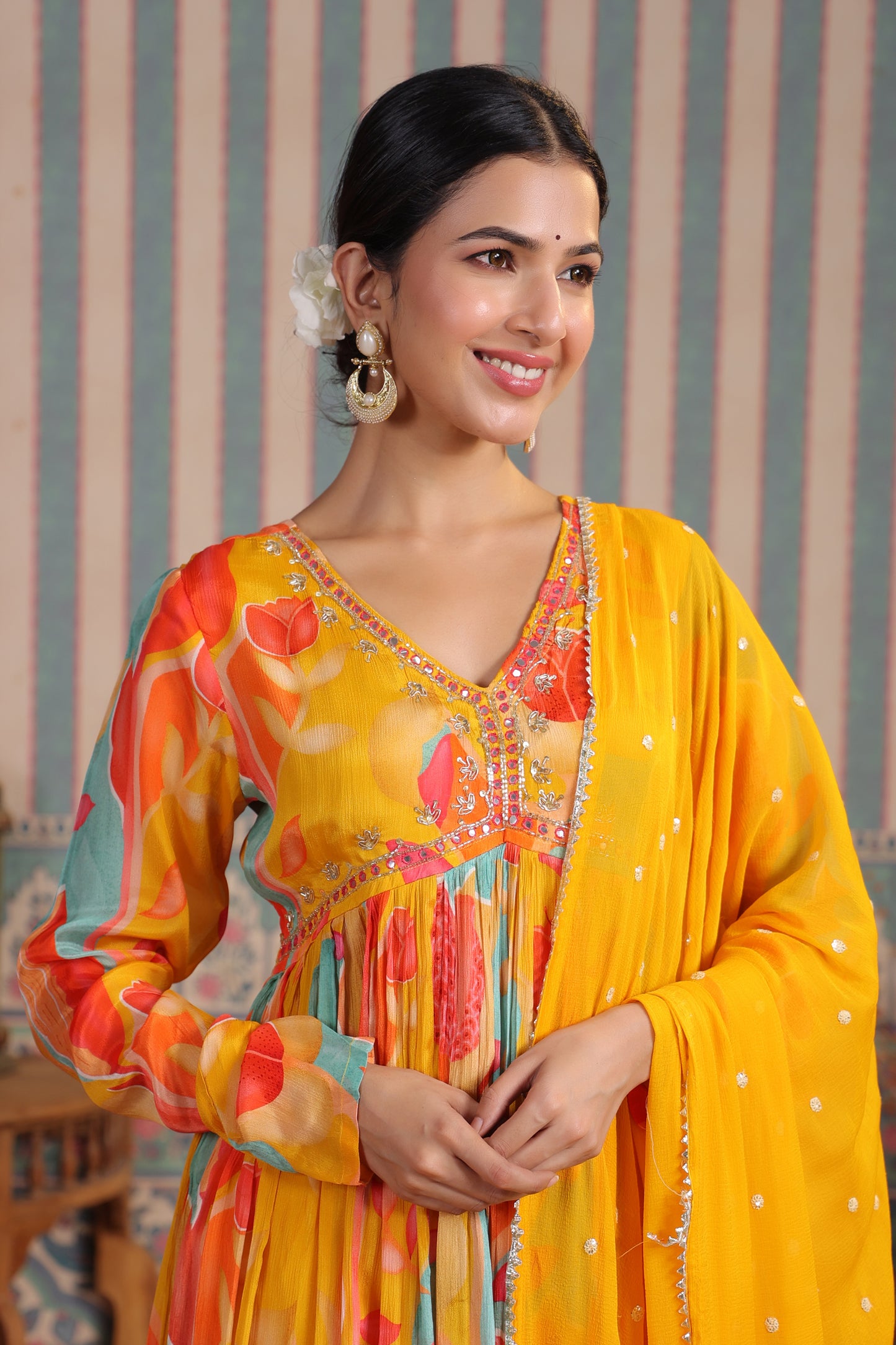 Sunflower printed suit set