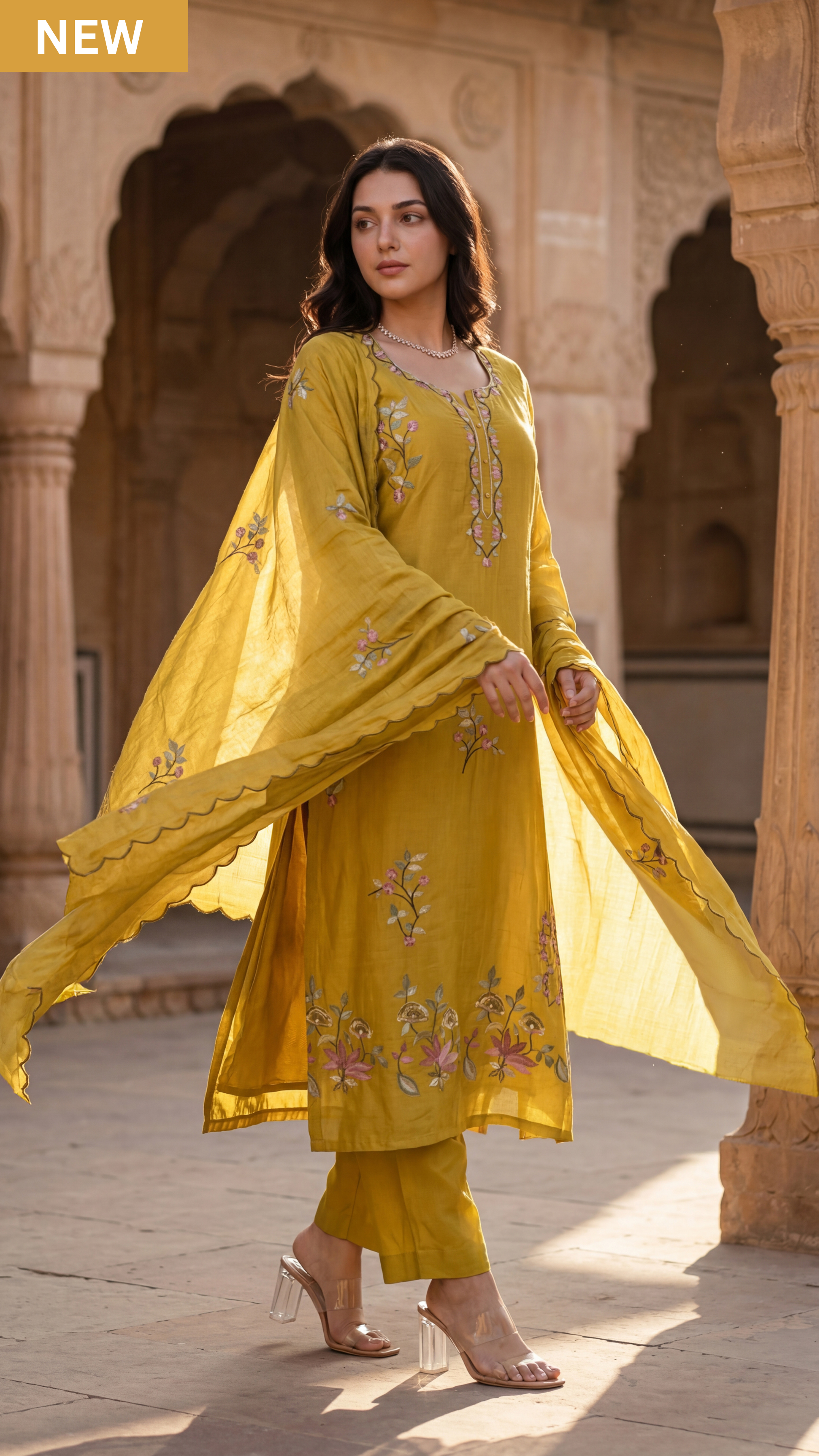 Sunlit Elegance Chanderi Suit Set