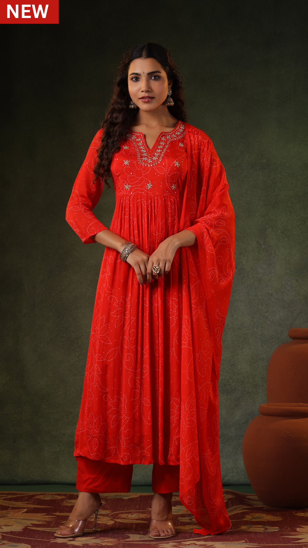 Squash Orange Flared Suit Set
