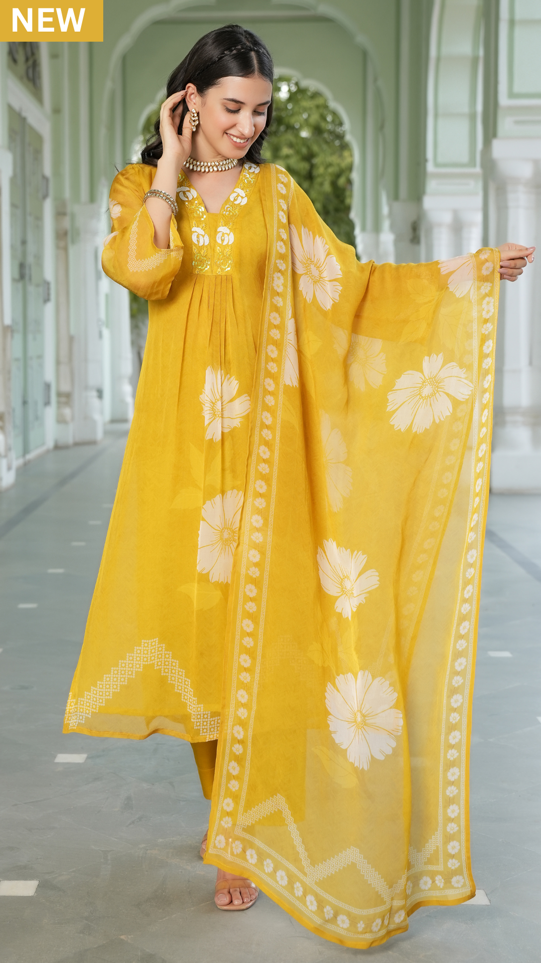 Saffron Yellow Straight Suit Set