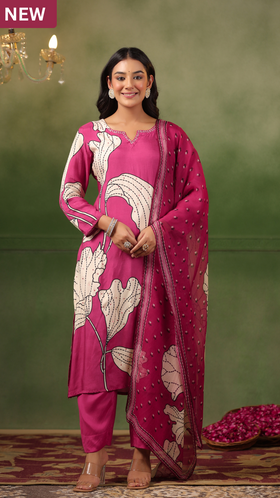 Cherry Pink Muslin Suit Set