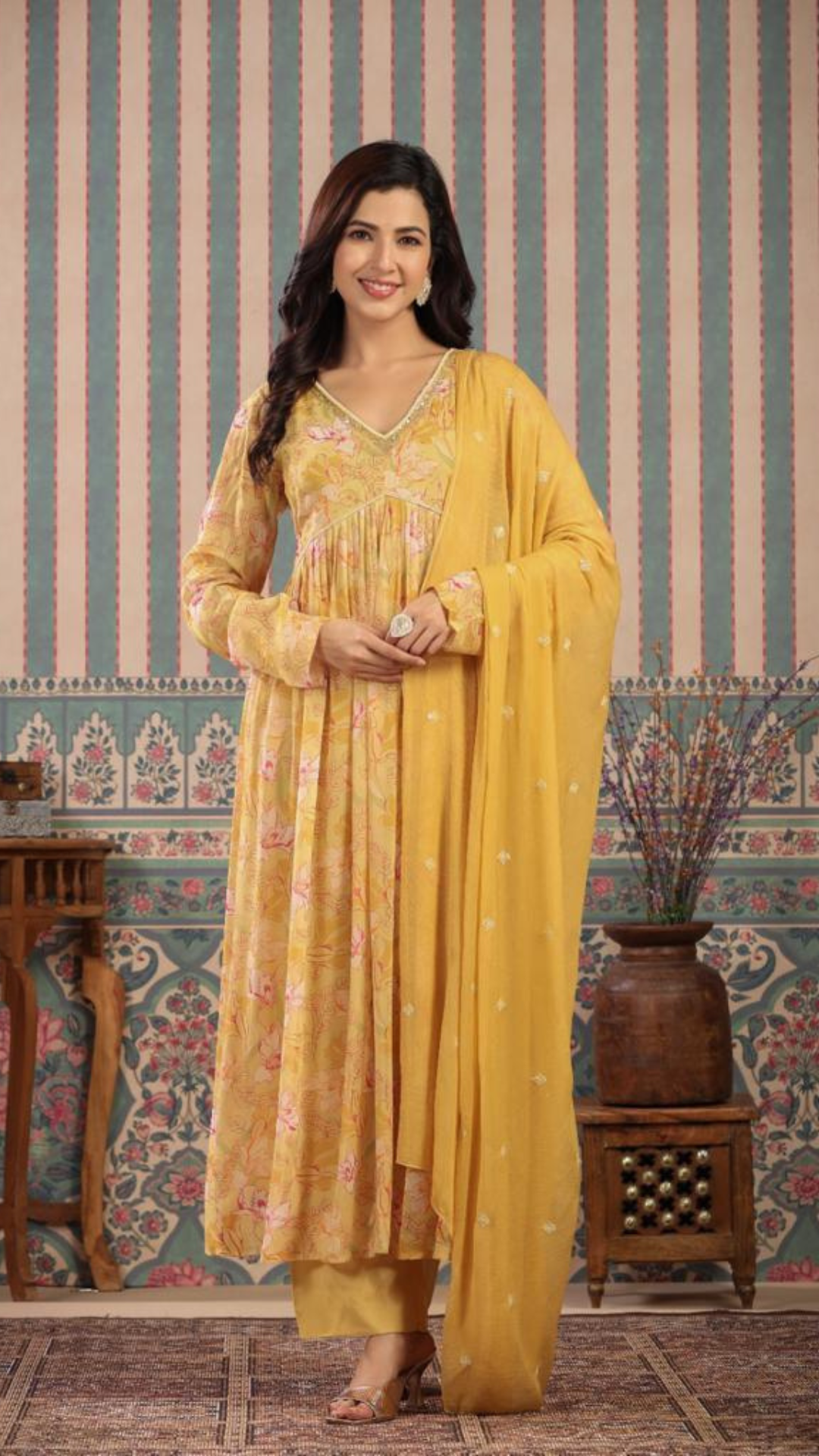 Butter Yellow Georgette Suit Set