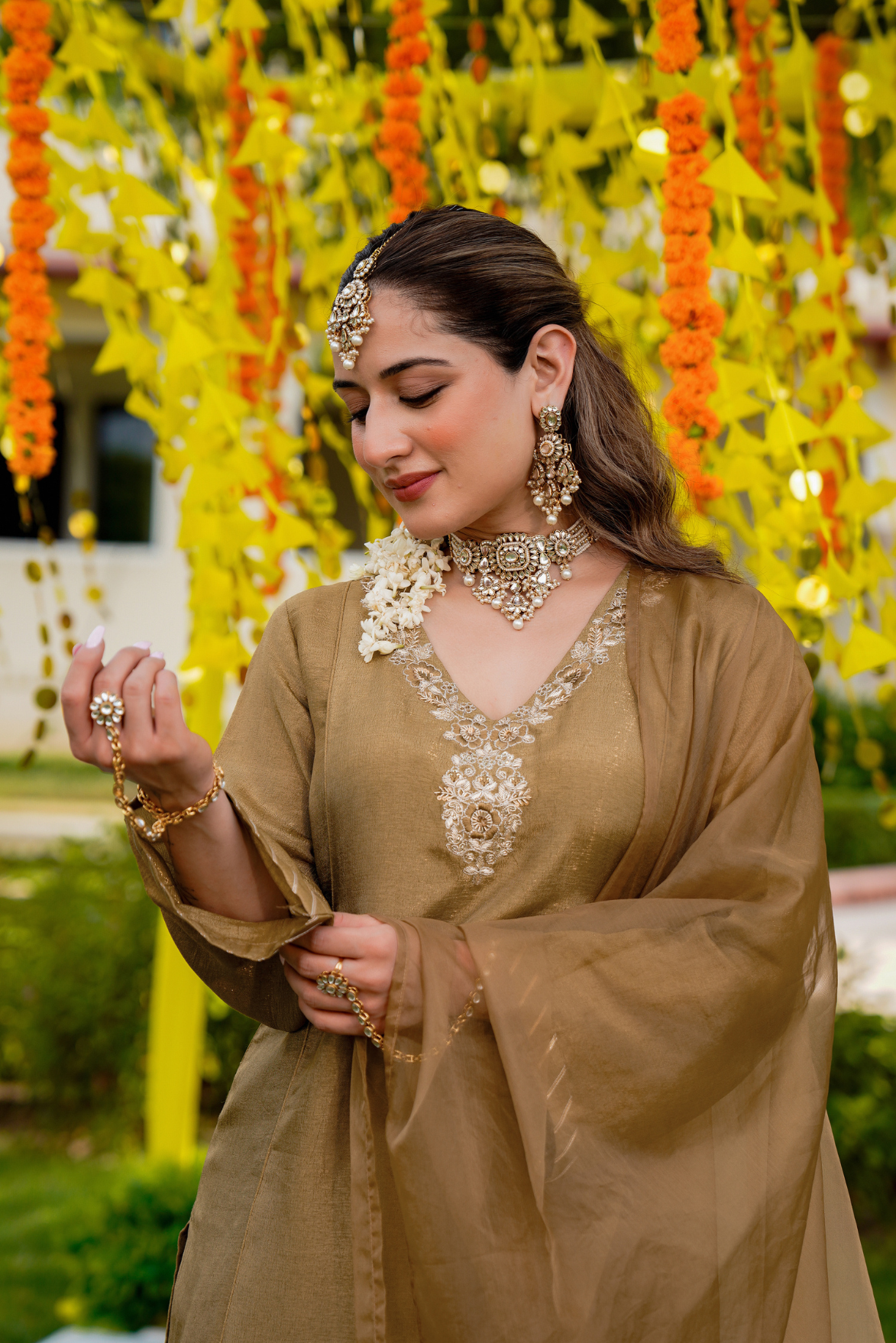 Antique Moss Gold Suit Set