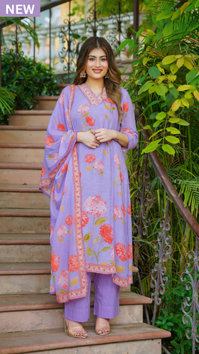 Electric purple Suit Set