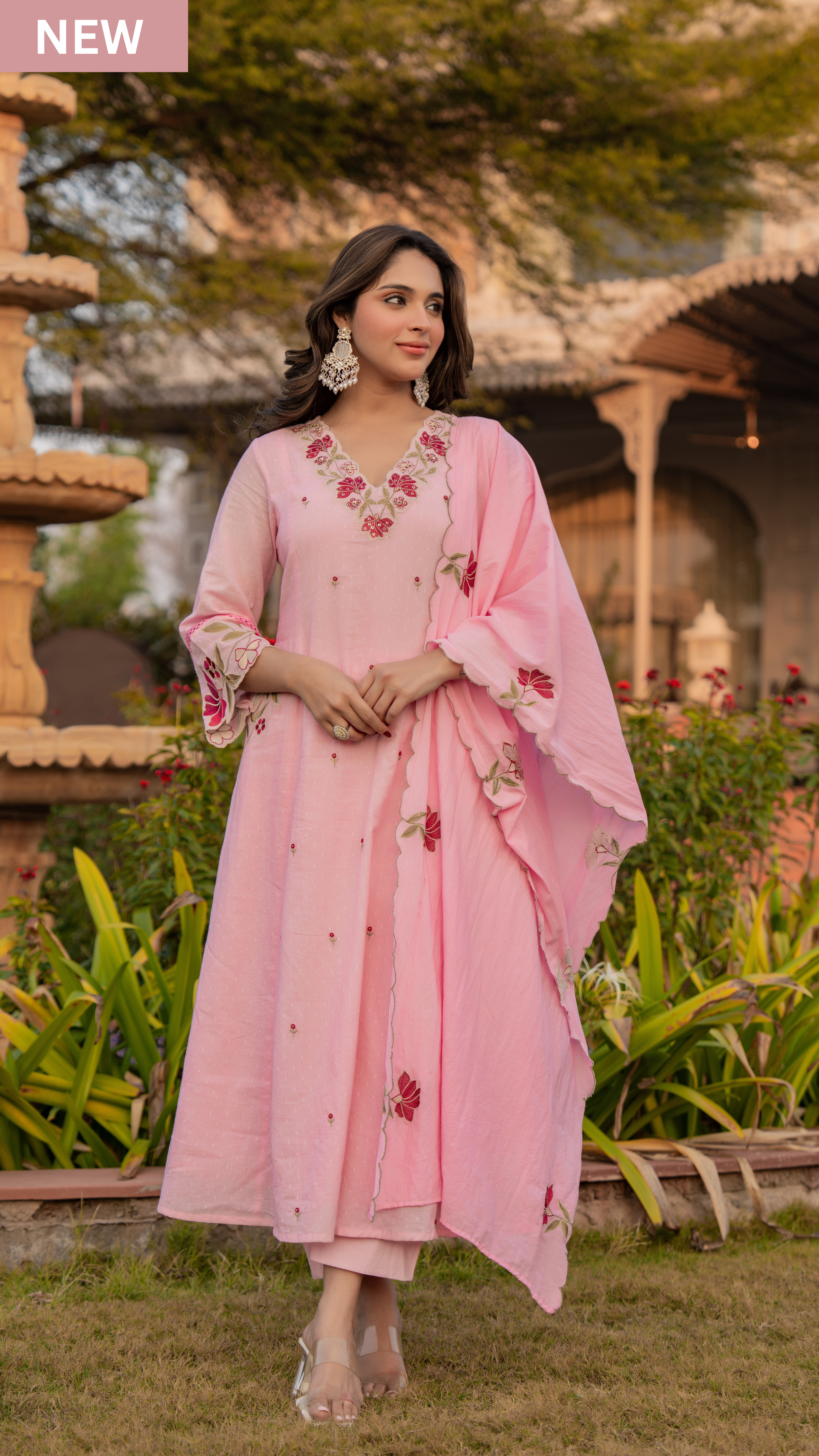 Petal Grace Cotton Dobby Suit Set