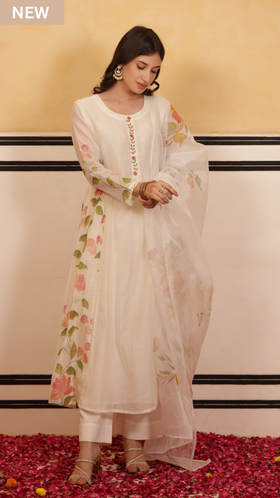 Ivory Grace Chanderi Suit Set