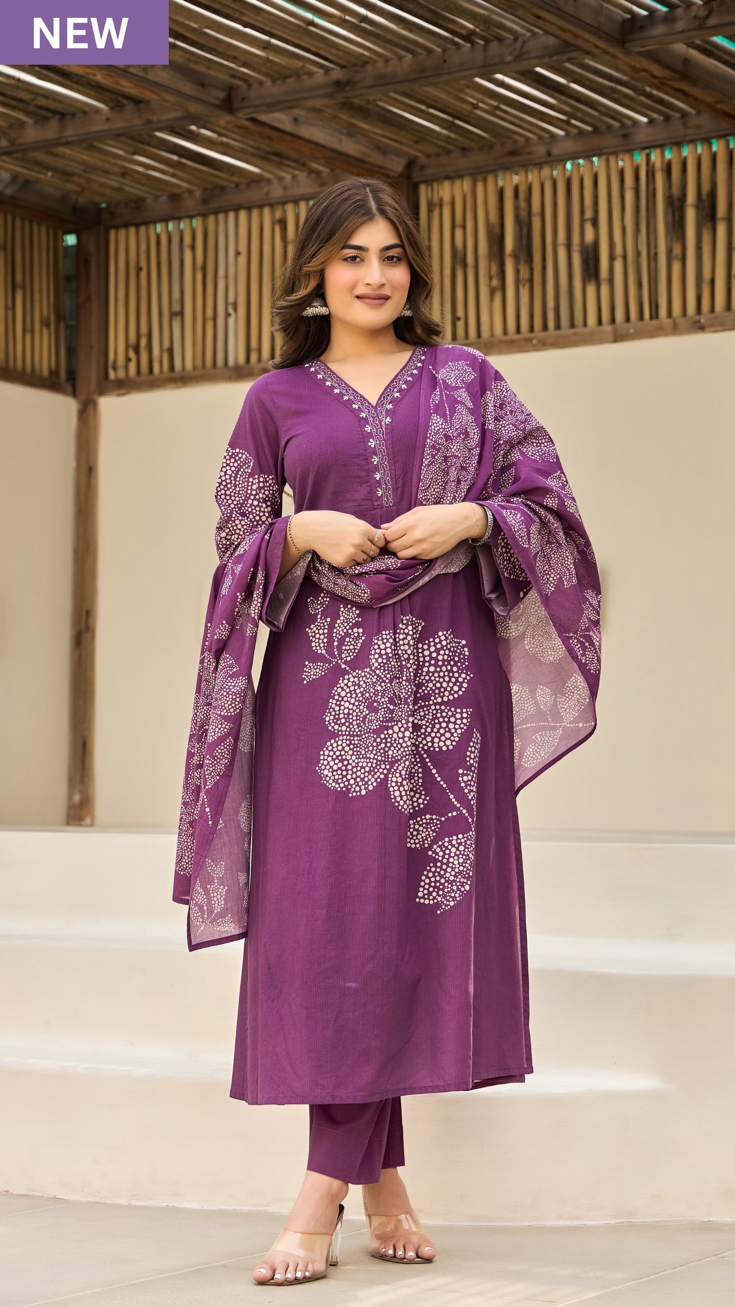 Plum Petals Suit Set