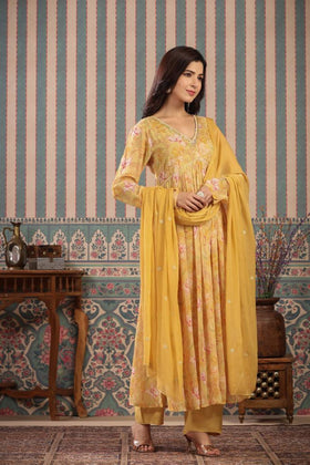 Butter Yellow Georgette Suit Set