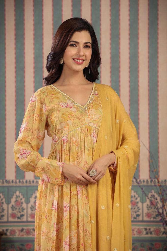 Butter Yellow Georgette Suit Set