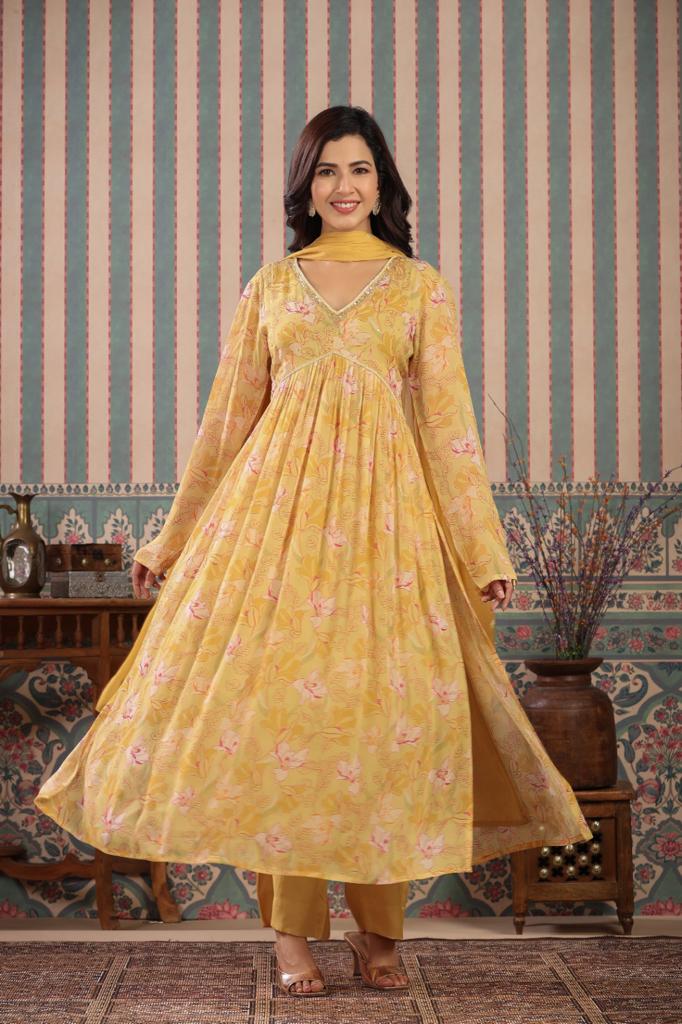 Butter Yellow Georgette Suit Set