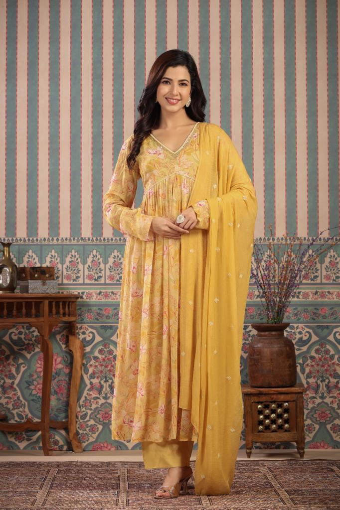 Butter Yellow Georgette Suit Set