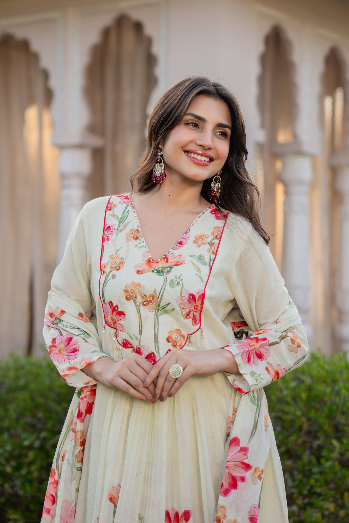 Ivory Petal Grace Cotton Suit Set