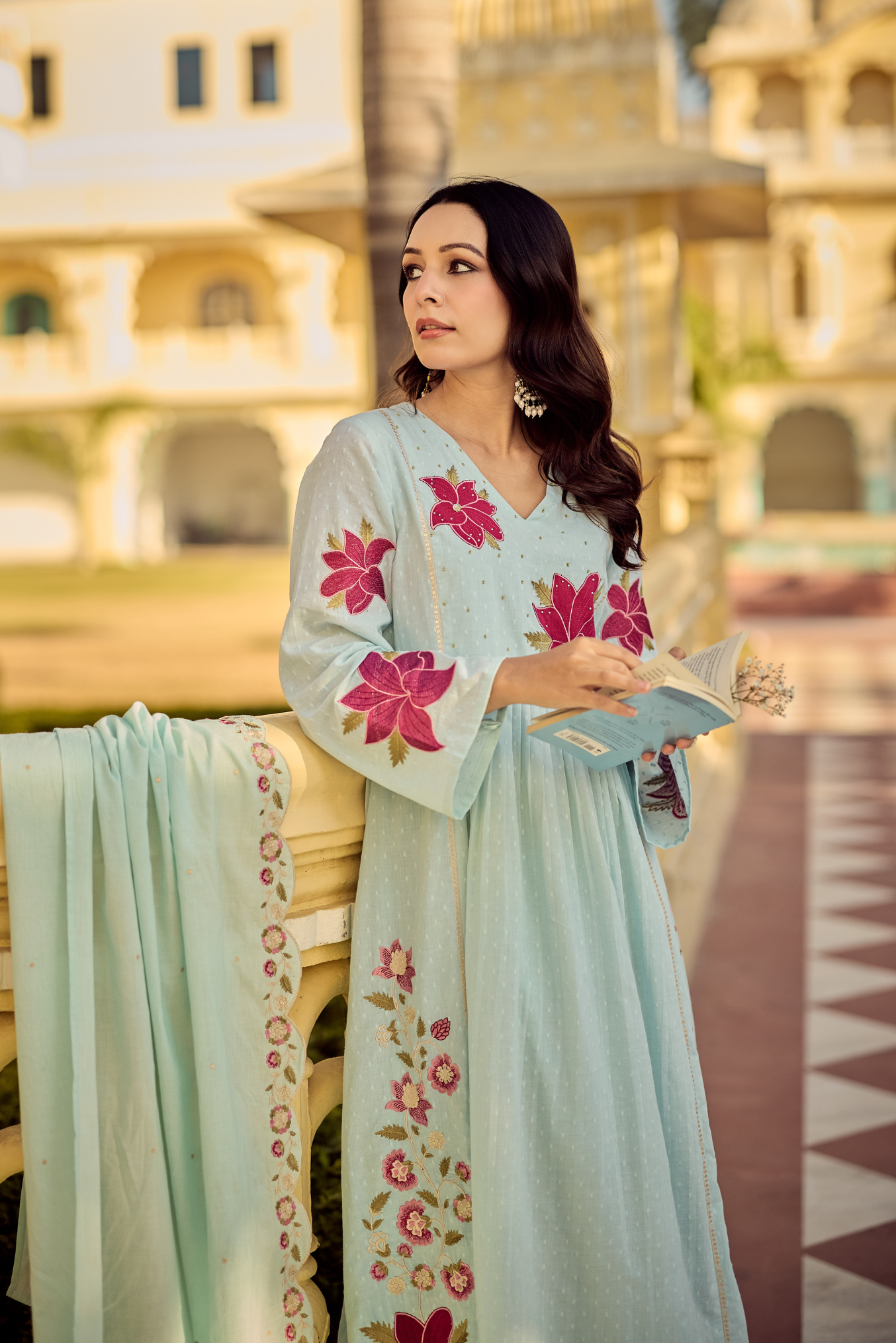 Aqua Blossom Suit Set