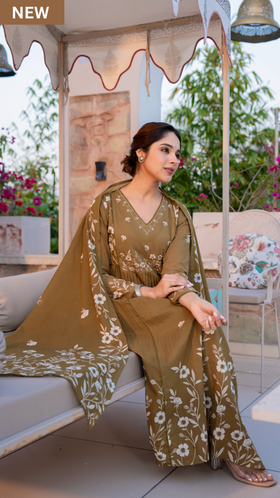Moss Elegance Cotton Suit Set