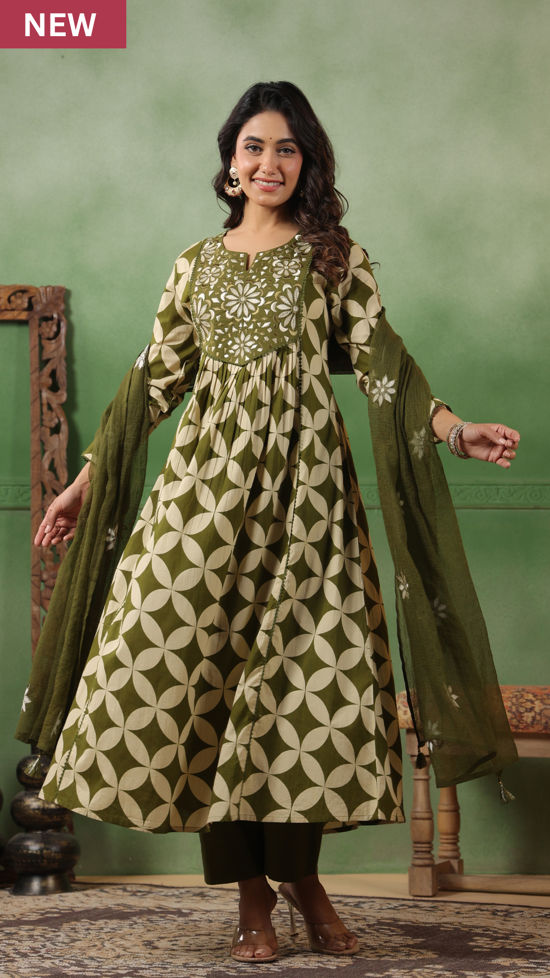 Olive Grove Cotton Suit Set