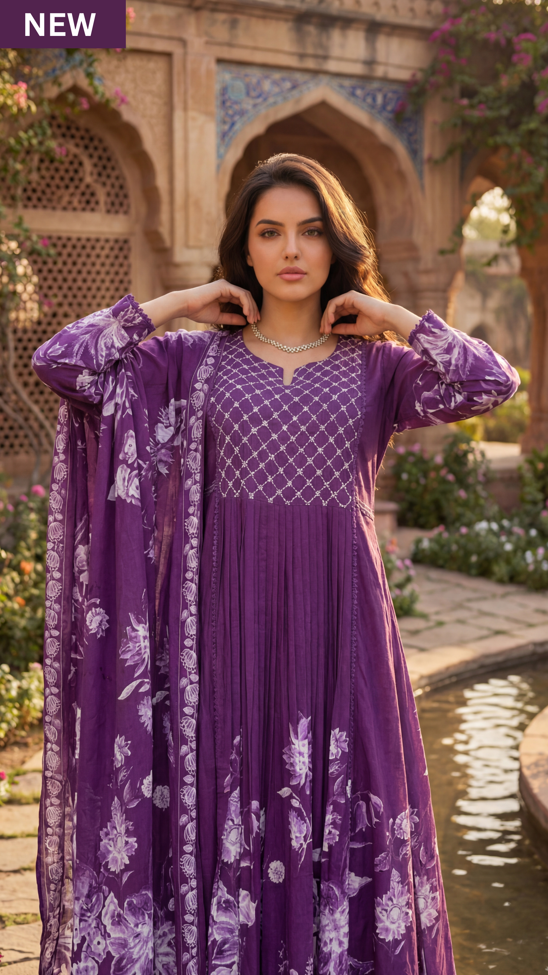 Royal Amethyst Embroidered Suit Set