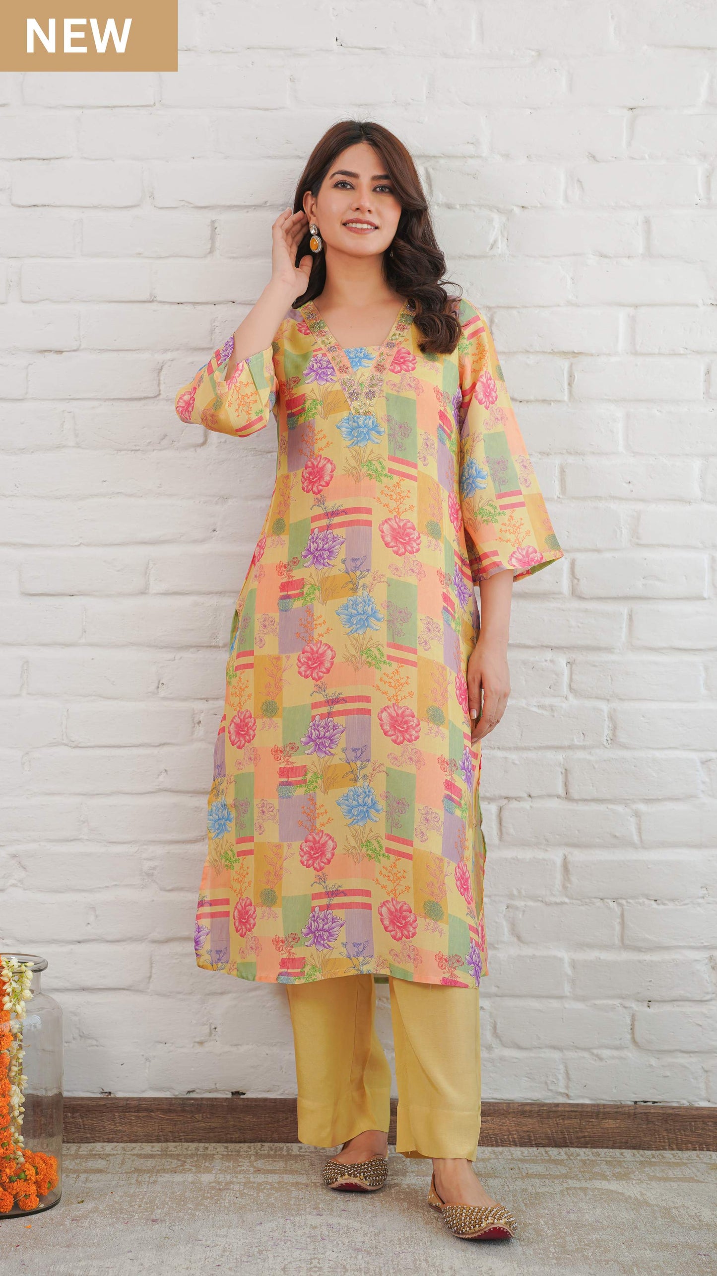 Macaroon Yellow Kurta Set