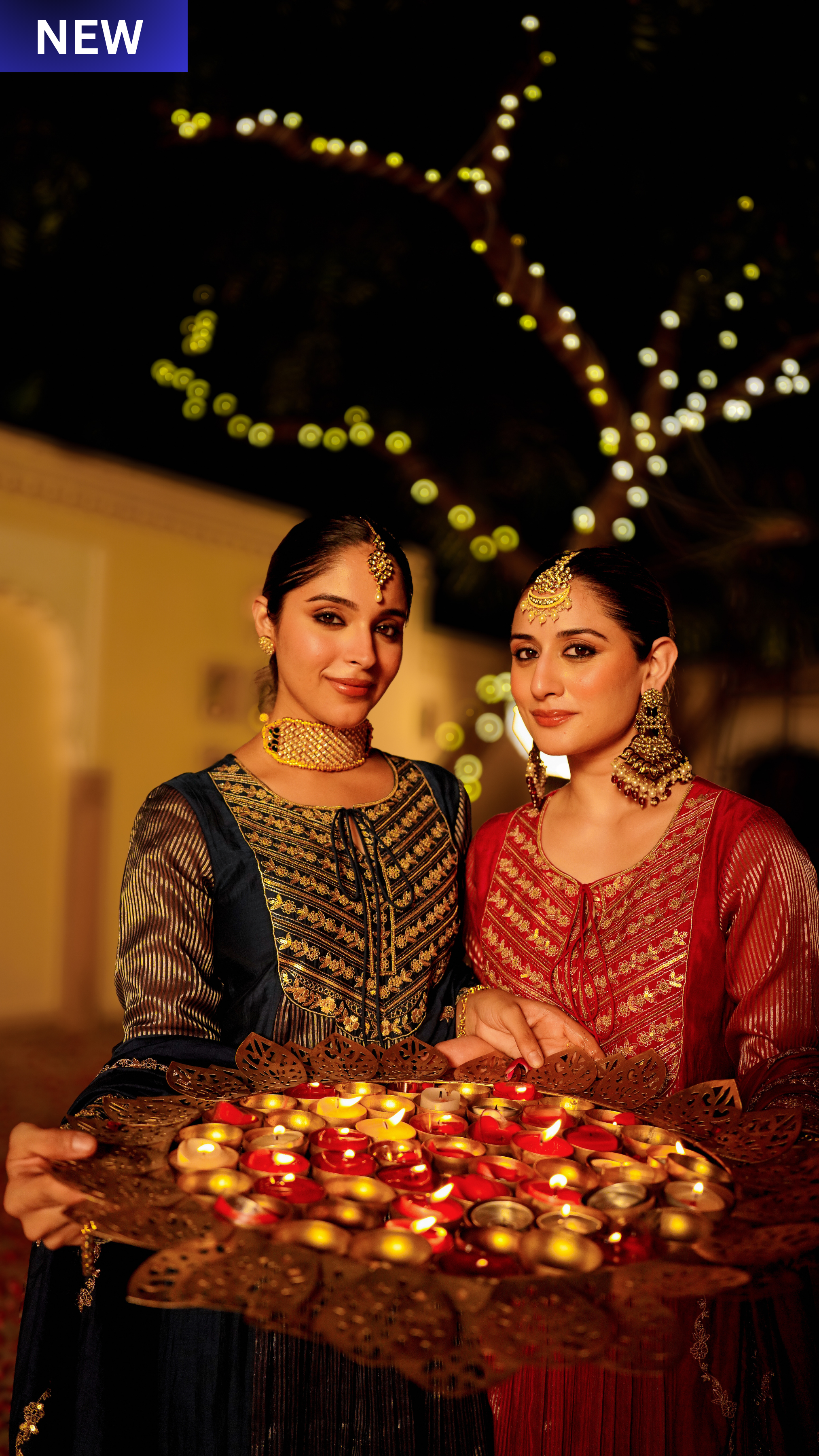 Midnight Bloom Flared Chanderi Suit Set