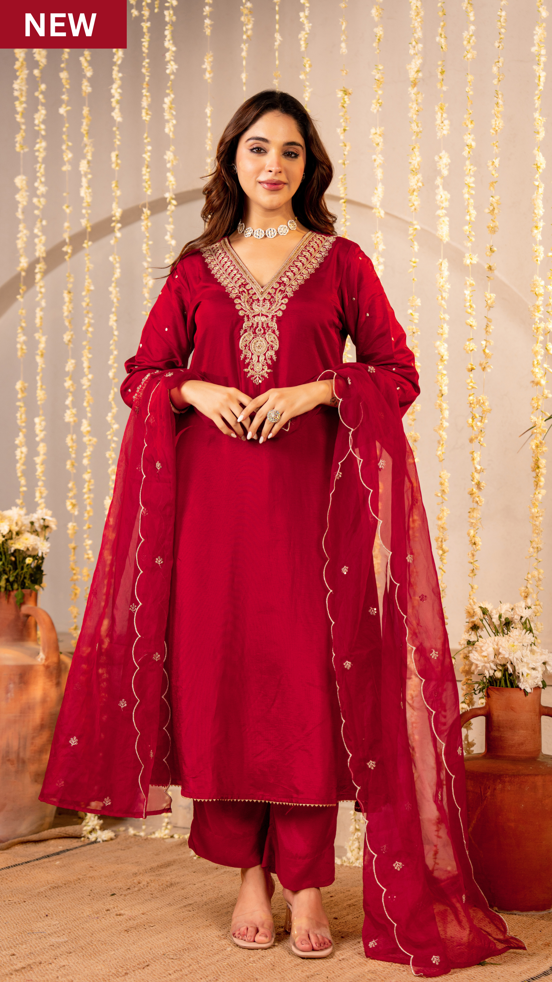 Rosa Ember Silk Suit Set