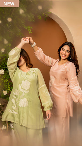 Blush Bloom Mulberry Silk Coord Set