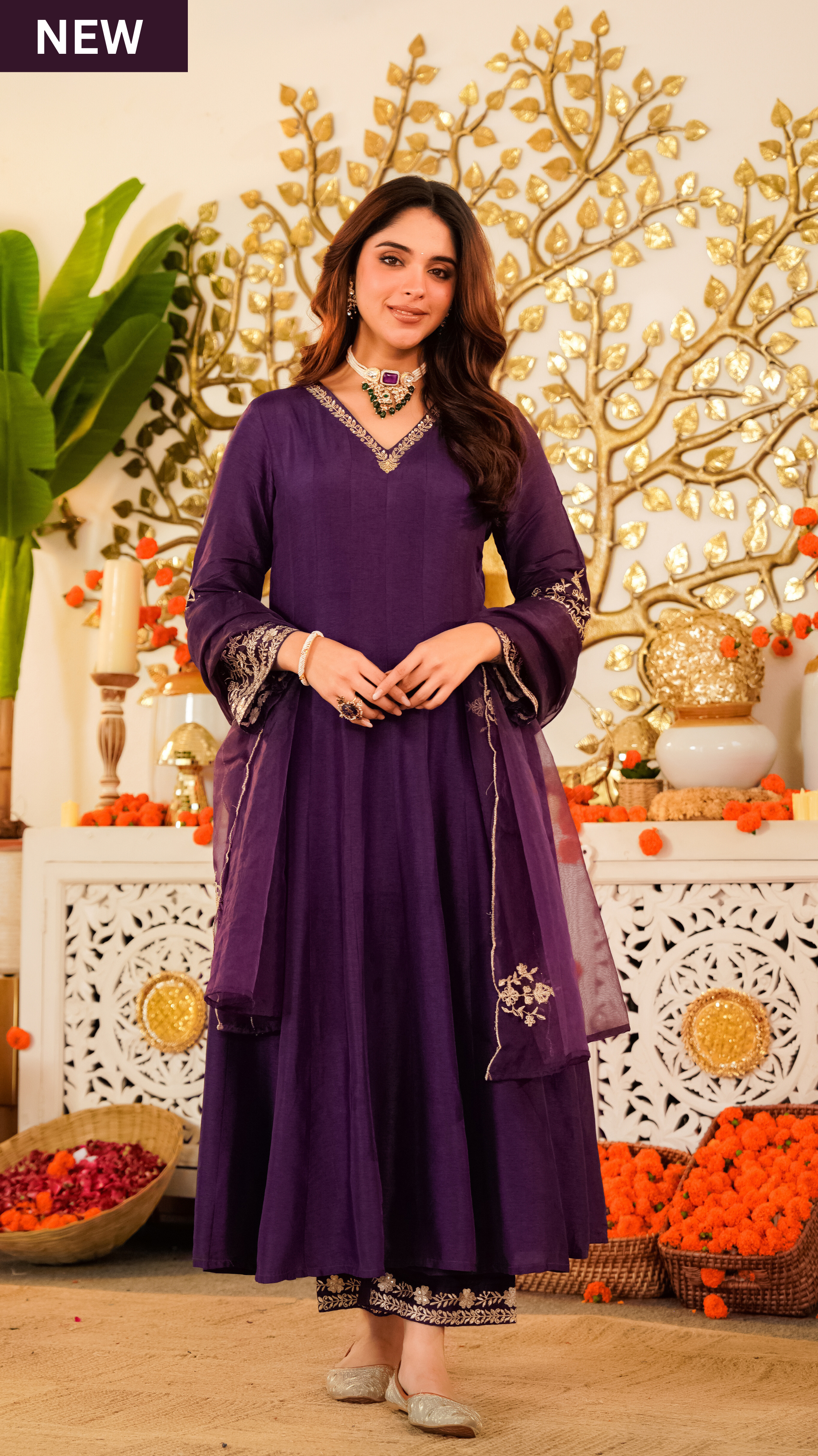Amethyst Aura Russian Silk Suit Set