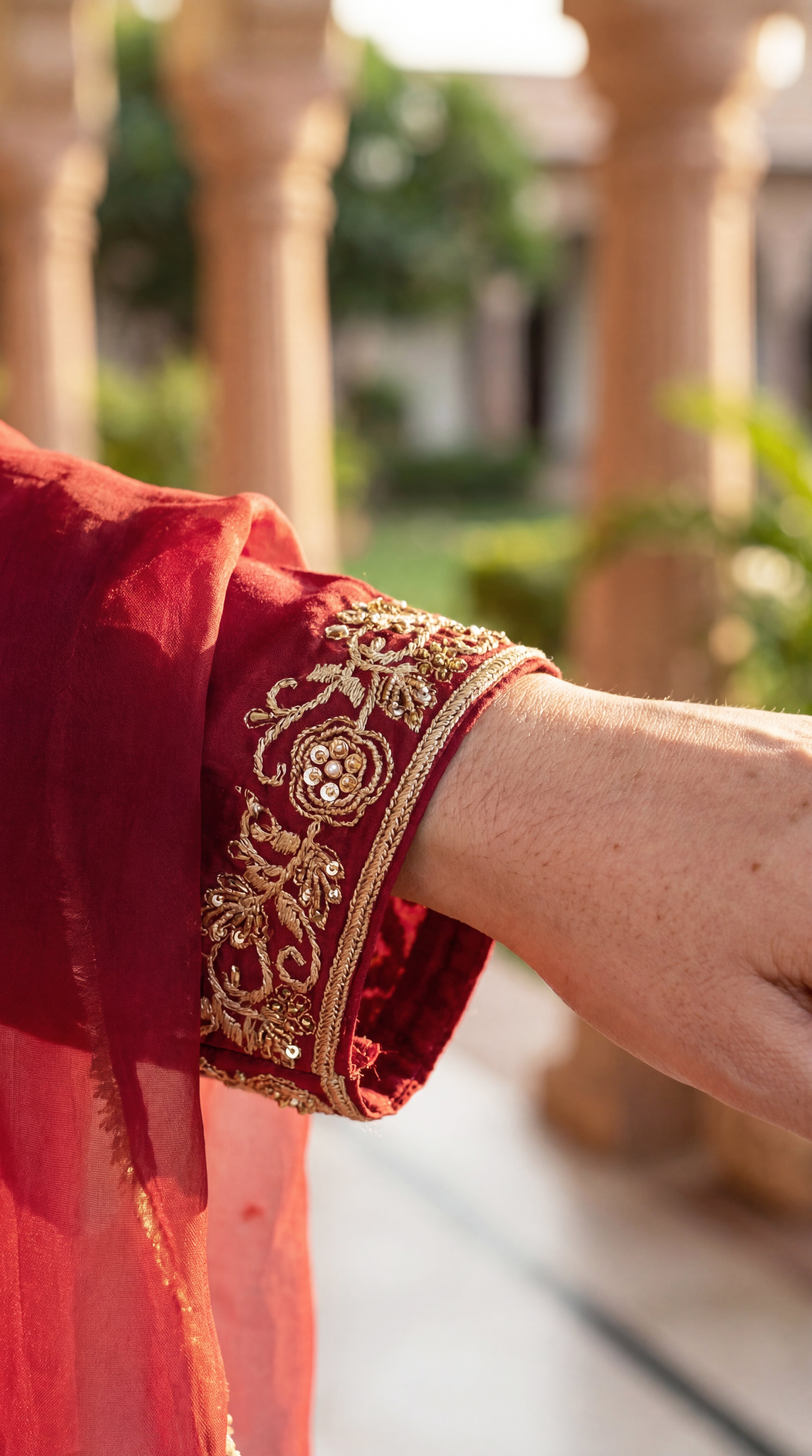 Deep Wine Chanderi Suit Set