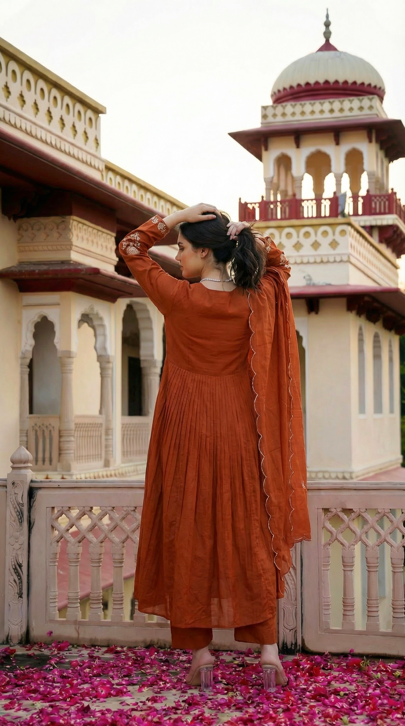 Amber Saffron Rust Cotton Suit Set