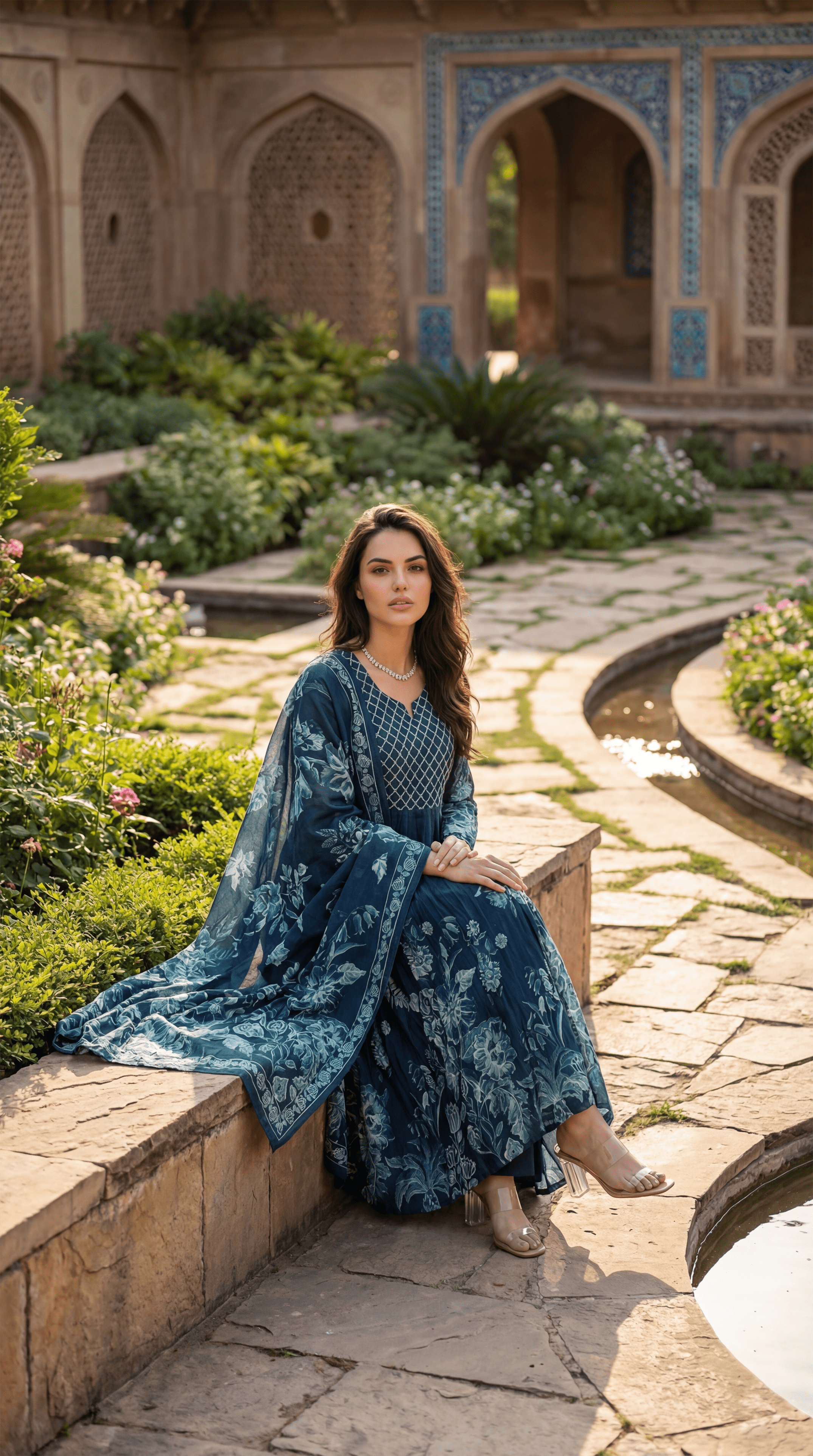 Teal Floral Flow Suit Set