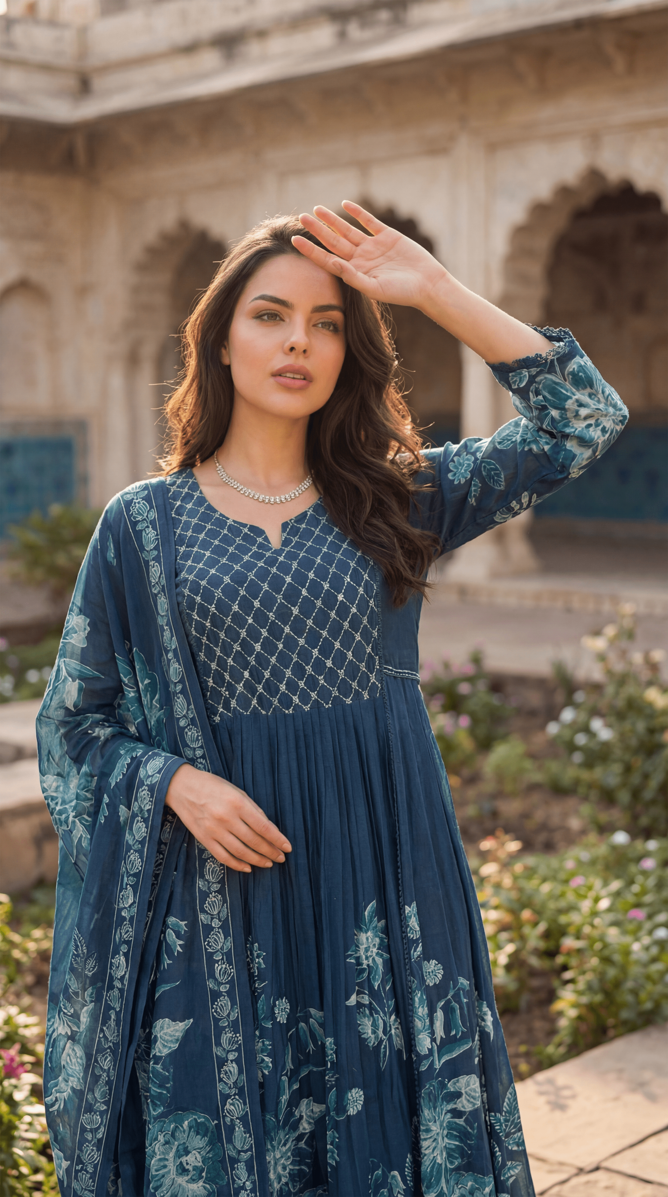 Teal Floral Flow Suit Set