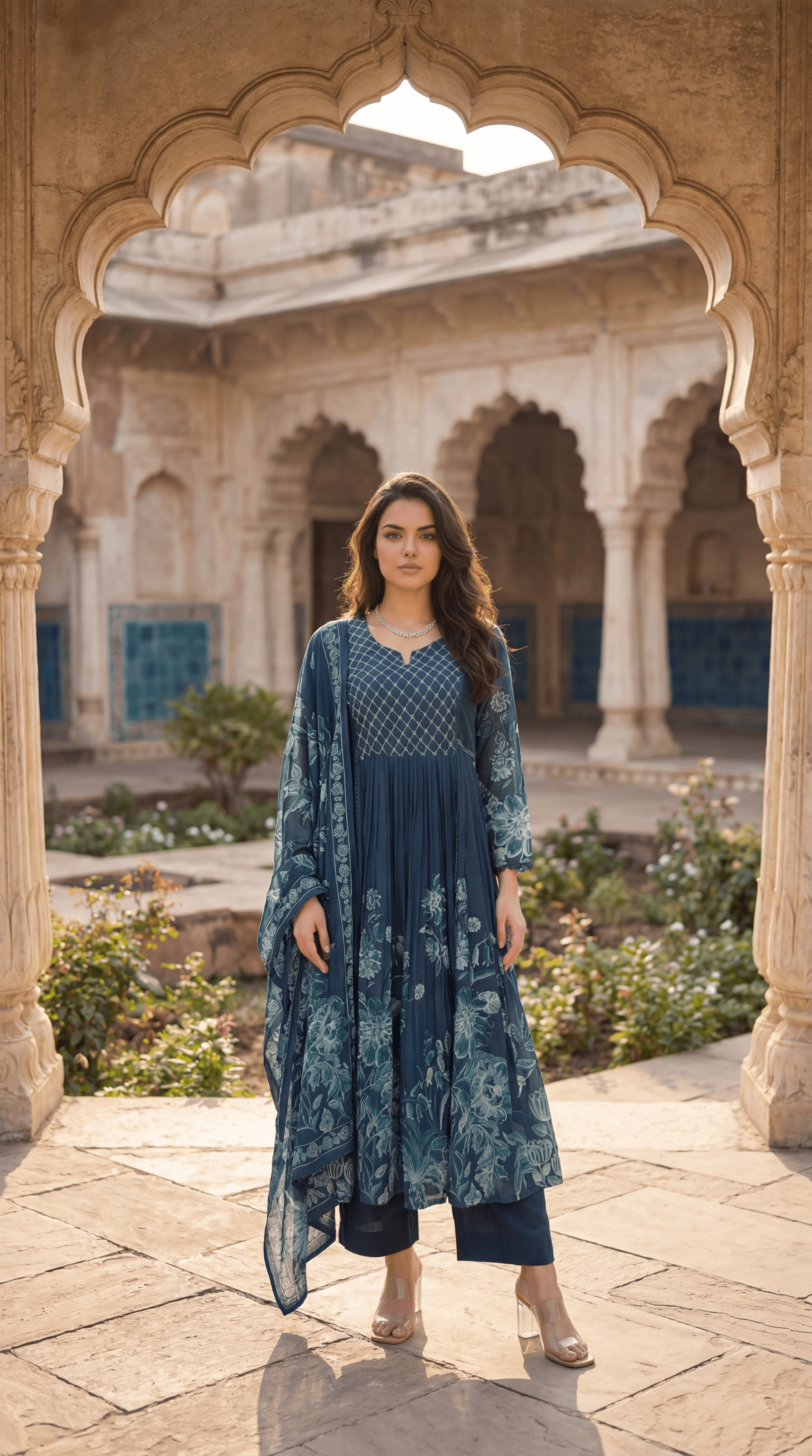 Teal Floral Flow Suit Set