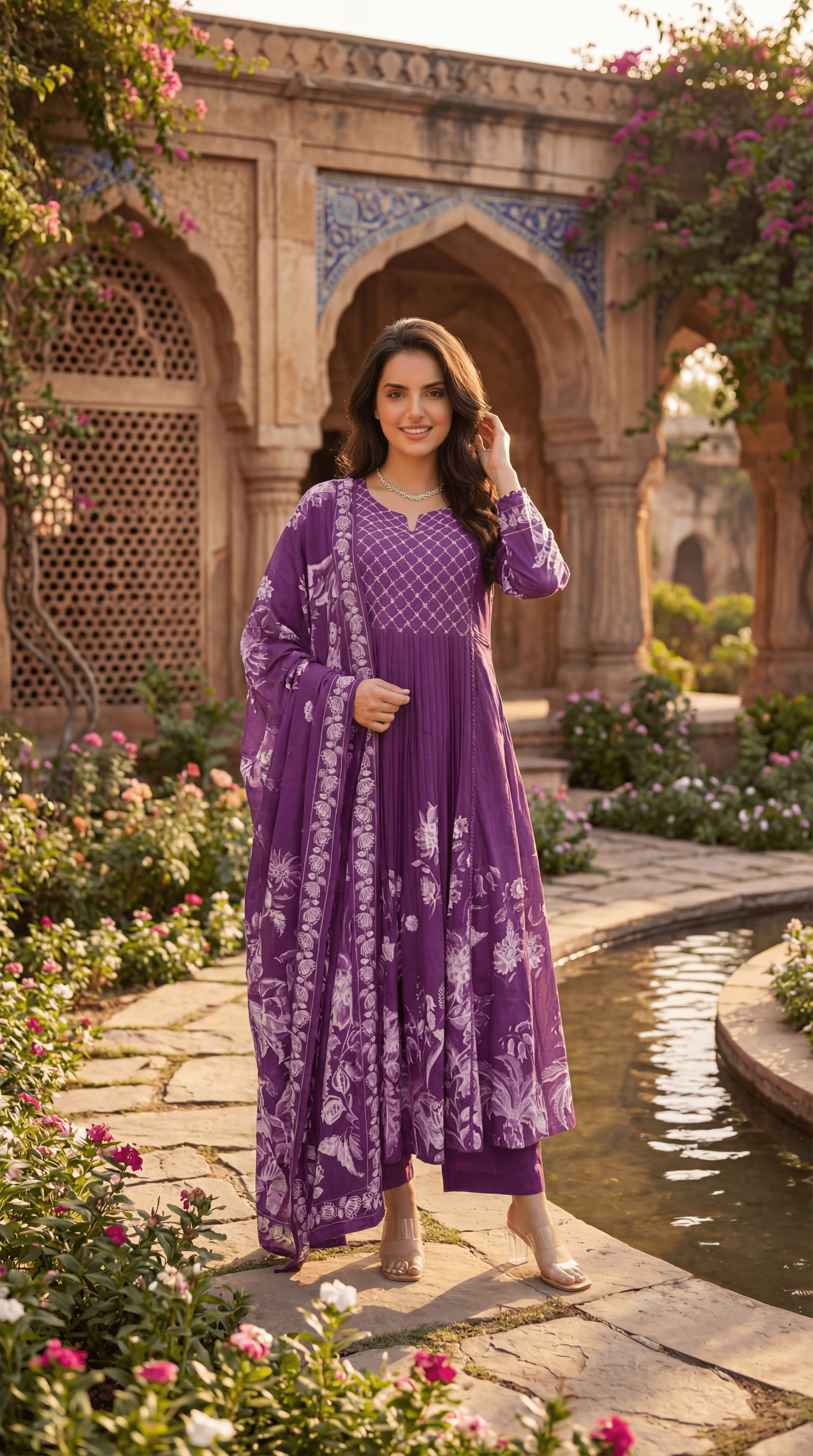 Royal Amethyst Embroidered Suit Set