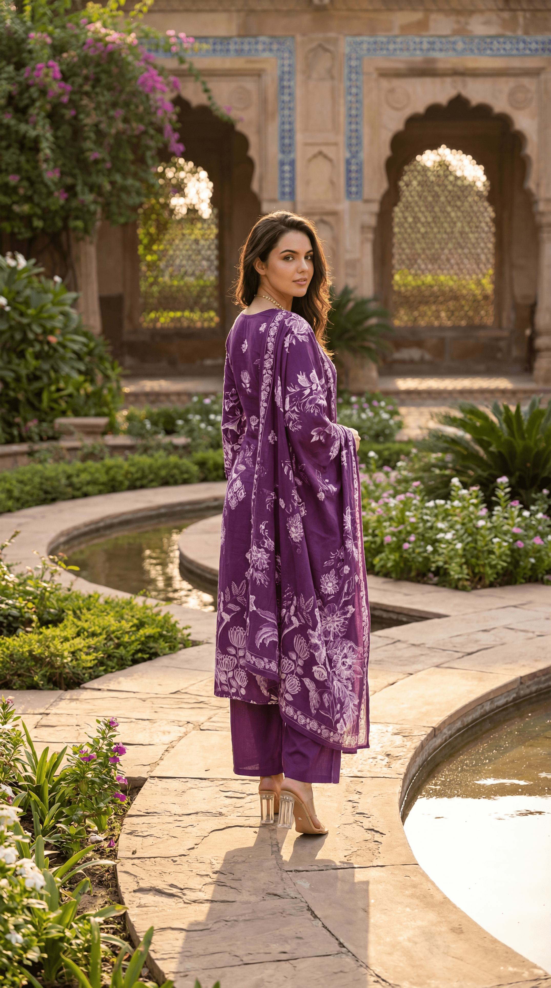 Royal Amethyst Embroidered Suit Set