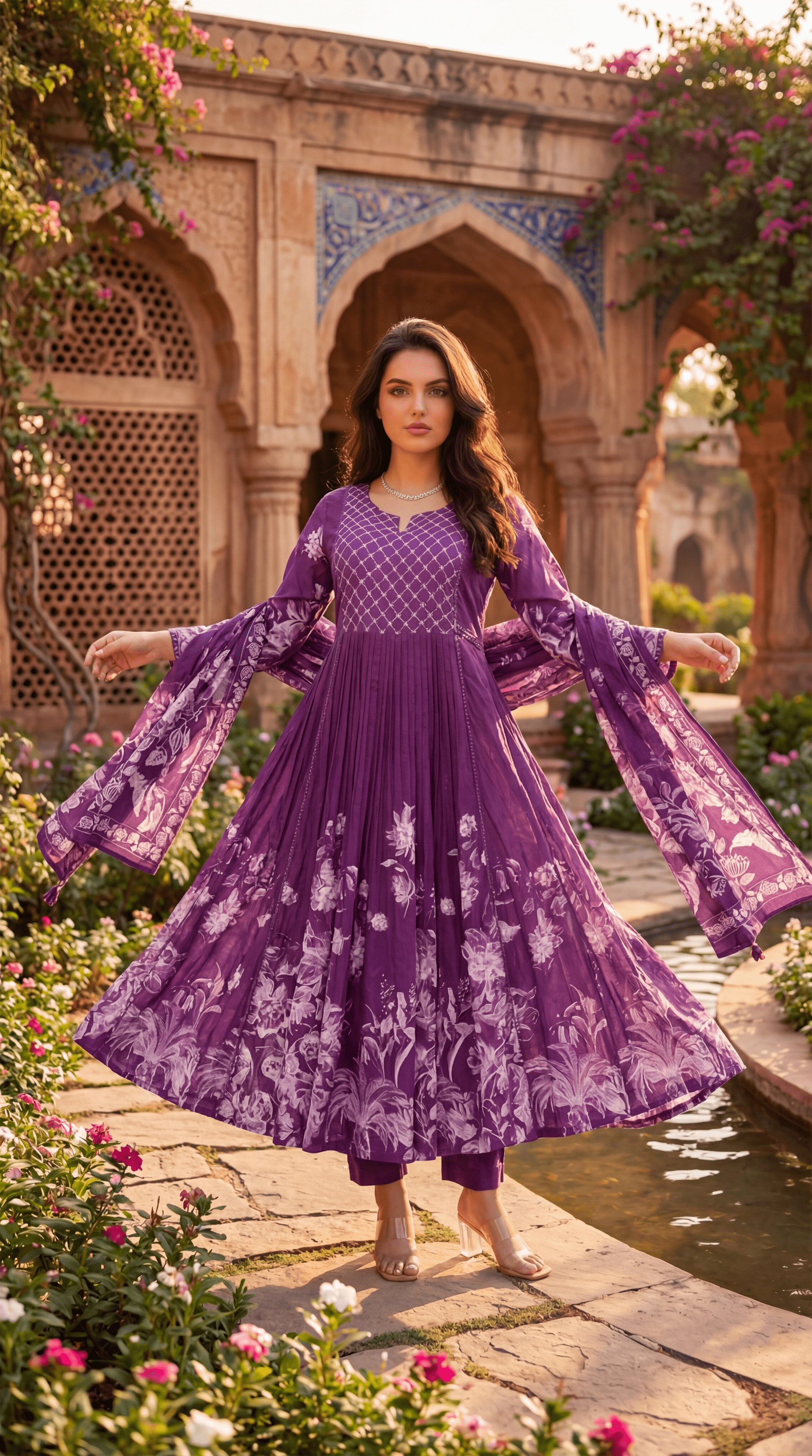 Royal Amethyst Embroidered Suit Set